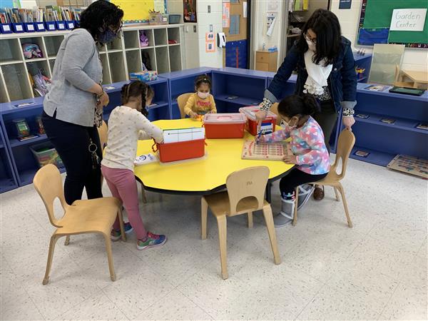 Students working in Ms. Pome's class.